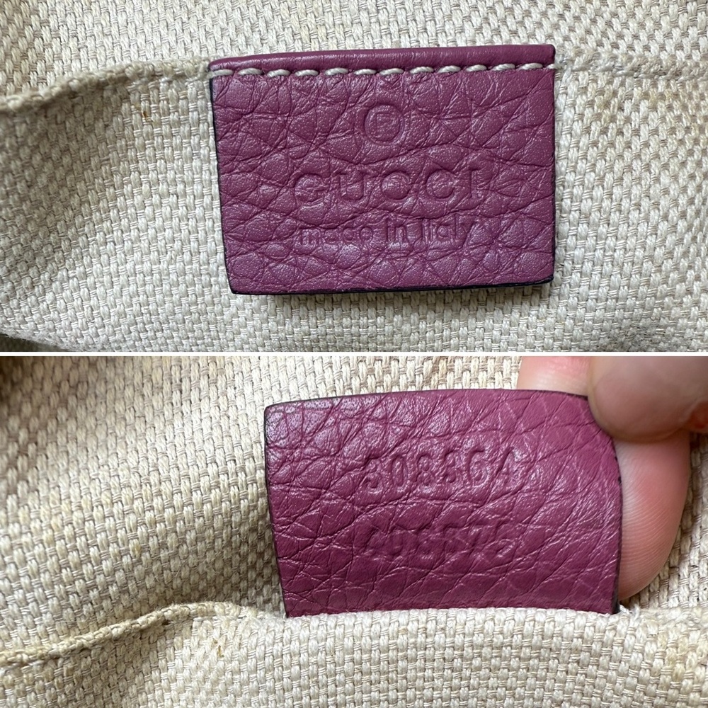 Authentic Gucci Soho Small Leather crossbody Disco bag dusty pink purple - Picture 14 of 16